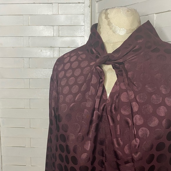 Ann Taylor Burgundy Satin Top - Picture 2 of 5